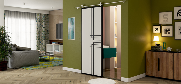 sliding bathroom door installation in Commerce